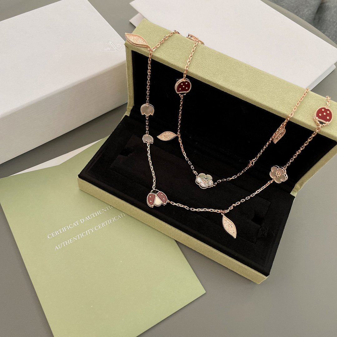 ¡®Dream¡¯LUCKY SPRING 15 MOTIFS ROSE GOLD NECKLACE