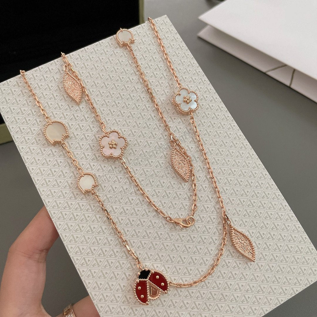¡®Dream¡¯LUCKY SPRING 15 MOTIFS ROSE GOLD NECKLACE