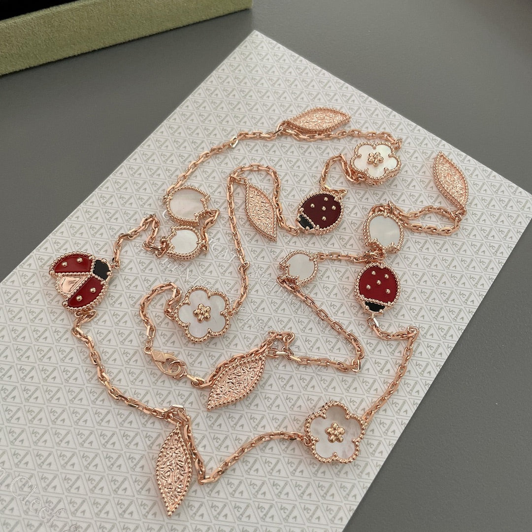 ¡®Dream¡¯LUCKY SPRING 15 MOTIFS ROSE GOLD NECKLACE