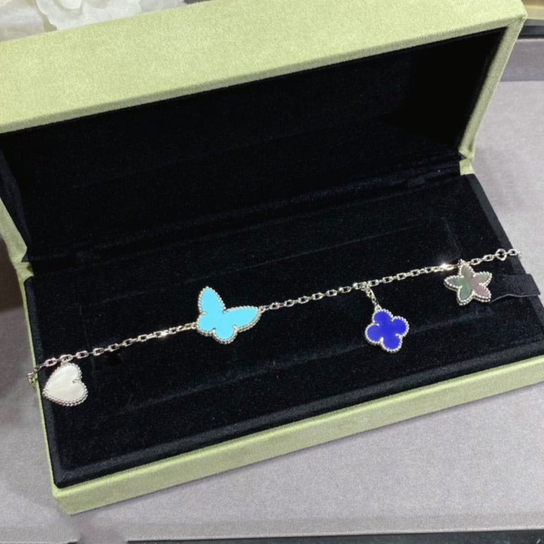 ¡®Dream¡¯LUCKY SPRING SILVER BRACELET 4 MOTIF