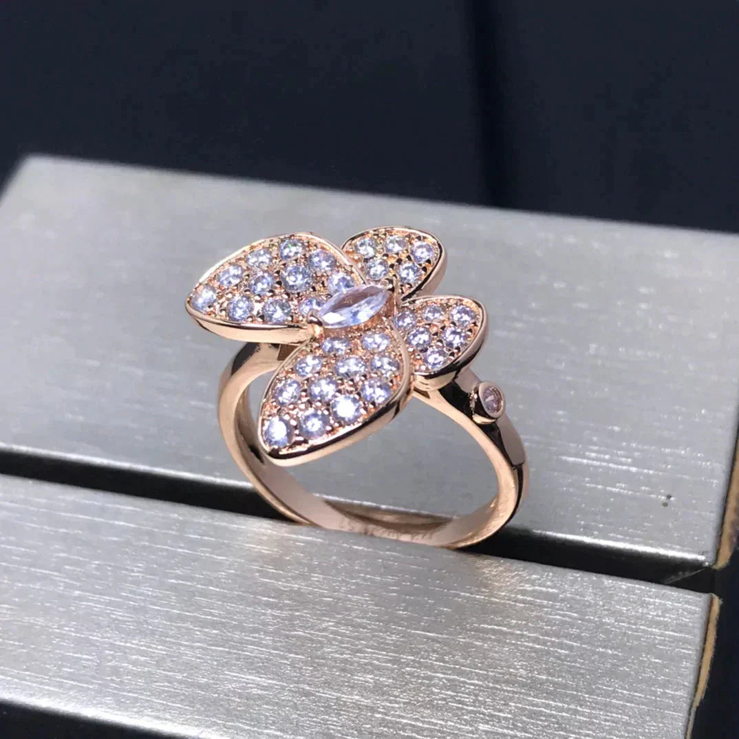 ¡®Dream¡¯BUTTERFLY PINK GOLD DIAMOND RING