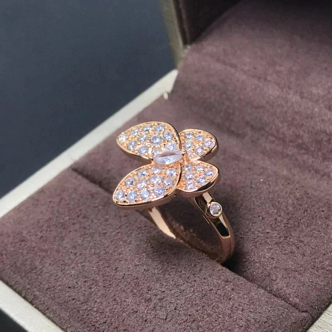 ¡®Dream¡¯BUTTERFLY PINK GOLD DIAMOND RING