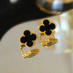 ¡®Dream¡¯CLOVER MEDIUM 1 MOTIFS  ONYX STUD EARRINGS