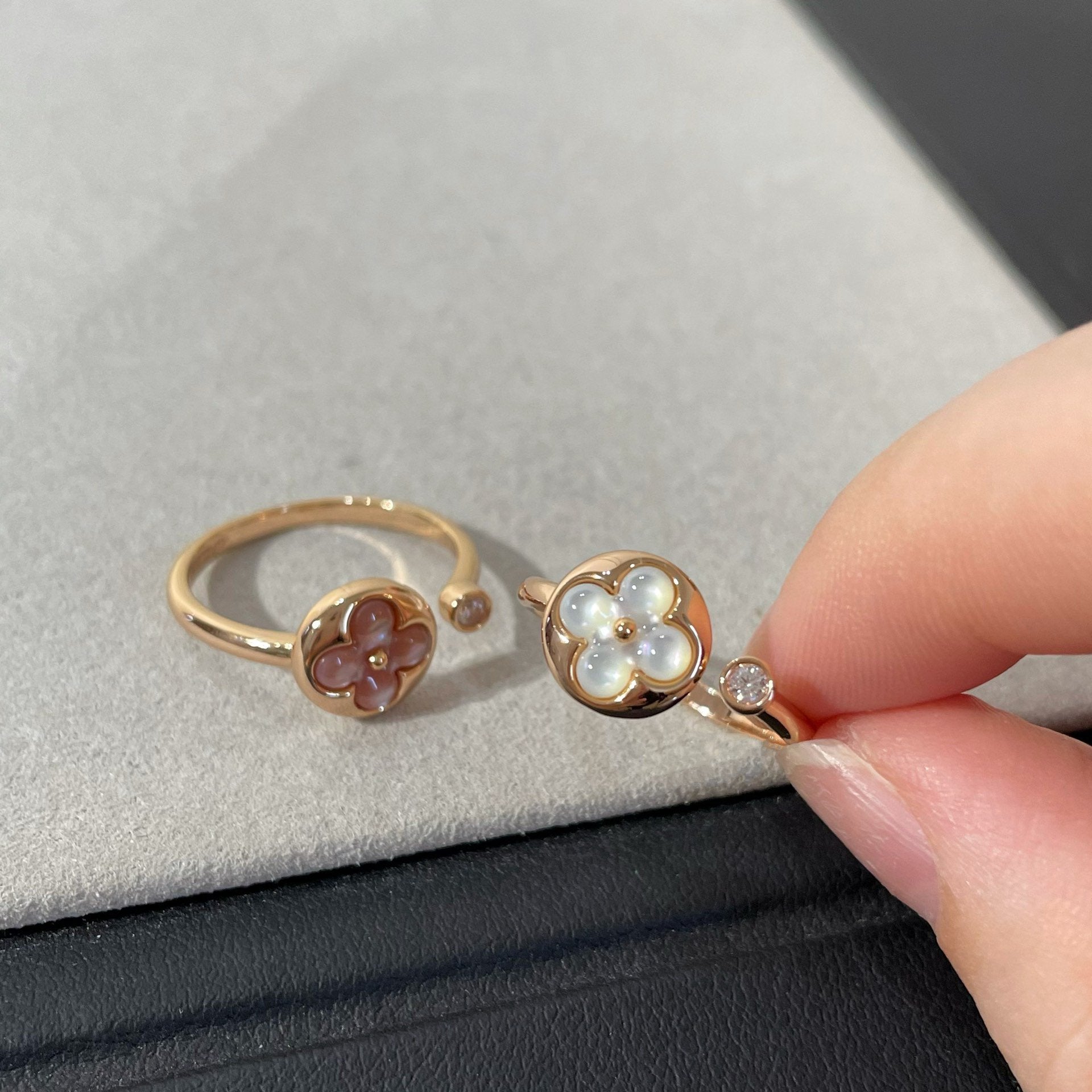 ¡®Dream¡¯SUN 1 DIAMOND PINK MOP RING