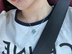 ¡®Dream¡¯CLOVER 1 DIAMOND LIGHT BLUE SILVER NECKLACE