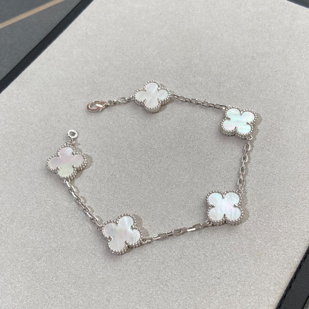 [Dream]New CLOVER WHITE PEARL MOP 5 MOTIF BRACELET COLLECTION