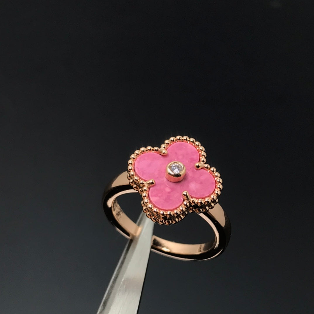 ¡®Dream¡¯CLOVER RHODONITE ROSE GOLD RING