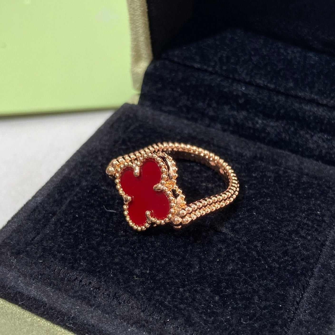 ¡®Dream¡¯CLOVER RIVERSIBLE ROSE GOLD RING