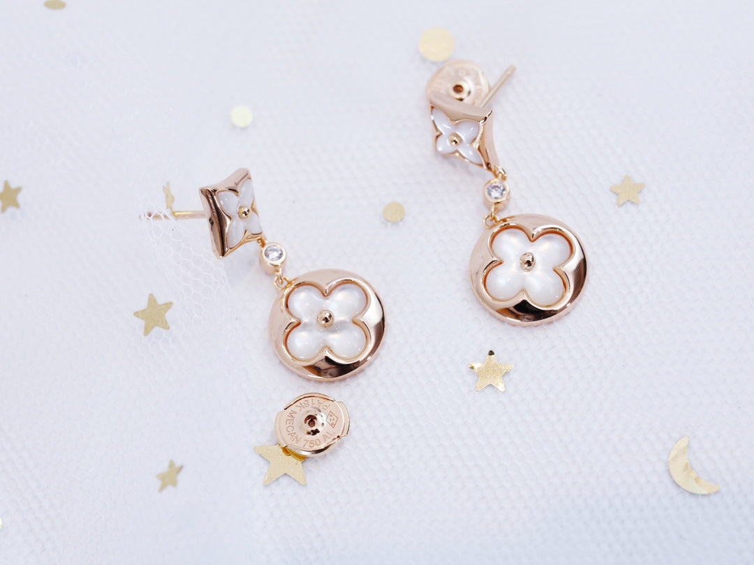 ¡®Dream¡¯STAR AND SUN PINK GOLD MOP DROP EARRINGS