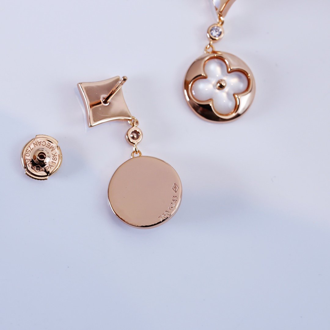 ¡®Dream¡¯STAR AND SUN PINK GOLD MOP DROP EARRINGS