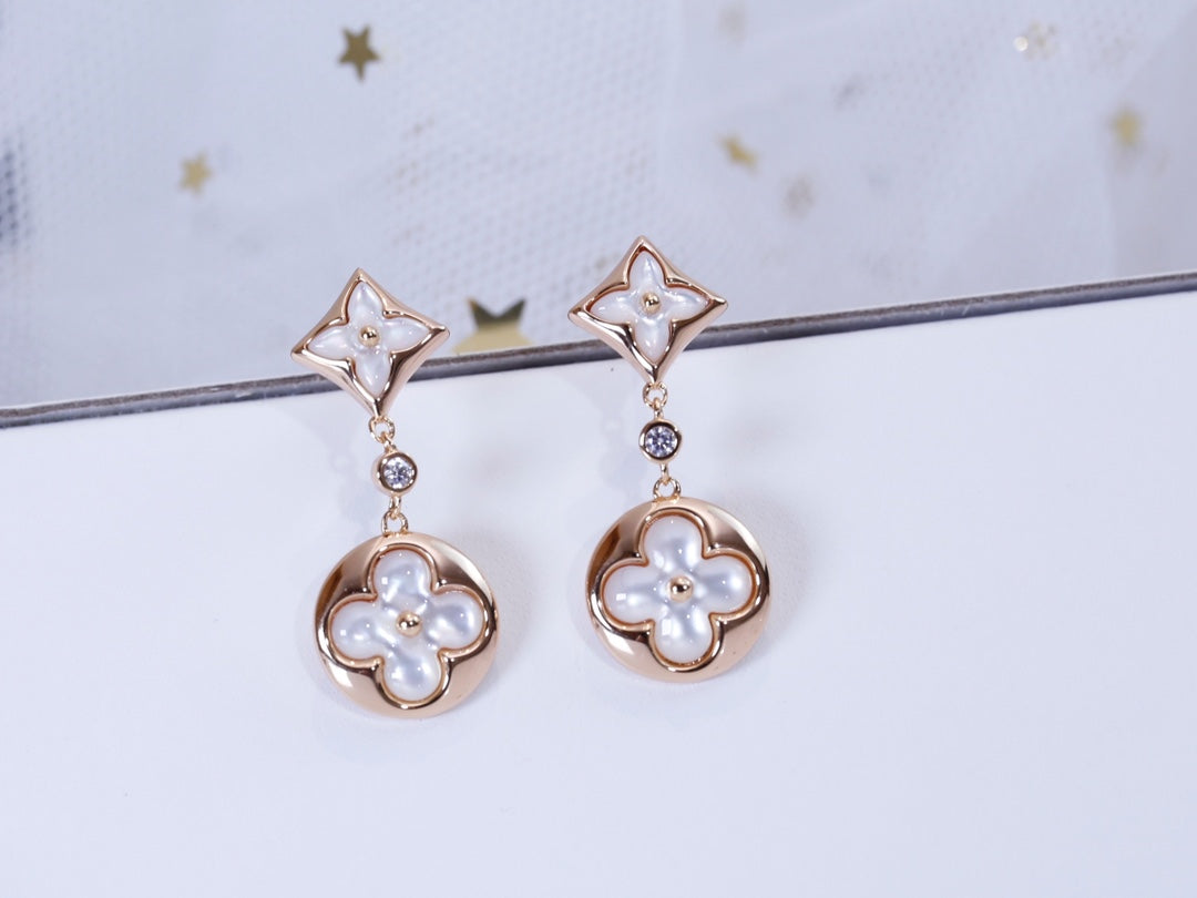 ¡®Dream¡¯STAR AND SUN PINK GOLD MOP DROP EARRINGS