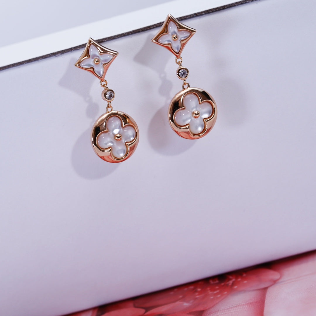 „Dream“ STAR AND SUN PINK GOLD MOP TROPFENOHRRINGE