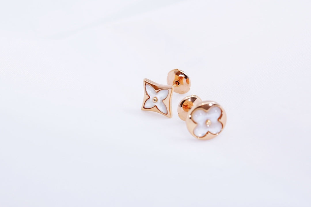 ¡®Dream¡¯STAR AND SUN PINK GOLD MOP STUD EARRINGS