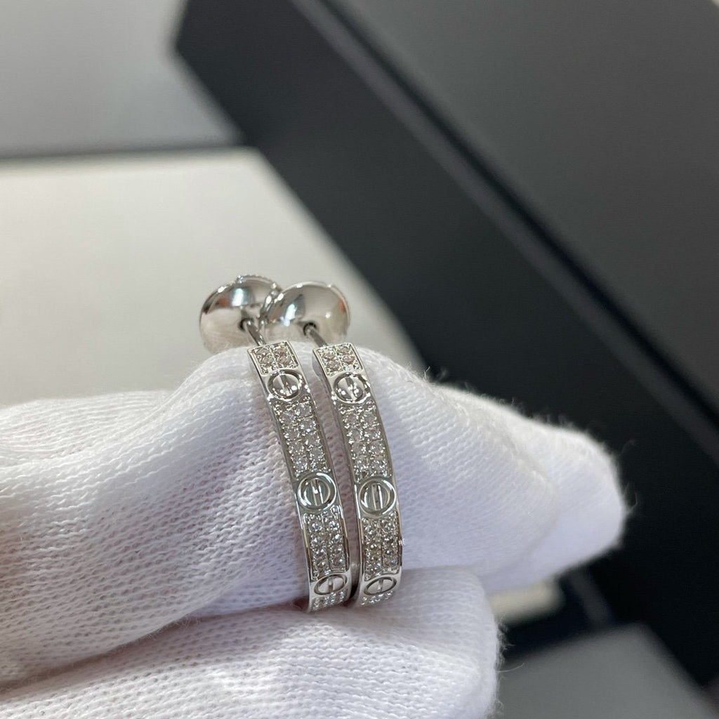 「ドリーム」ラブダイヤモンドシルバーフープピアス