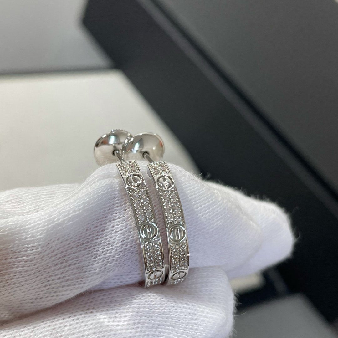 「ドリーム」ラブダイヤモンドシルバーフープピアス