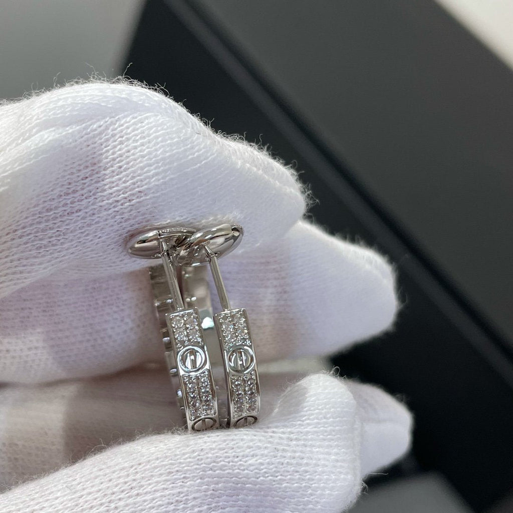 「ドリーム」ラブダイヤモンドシルバーフープピアス