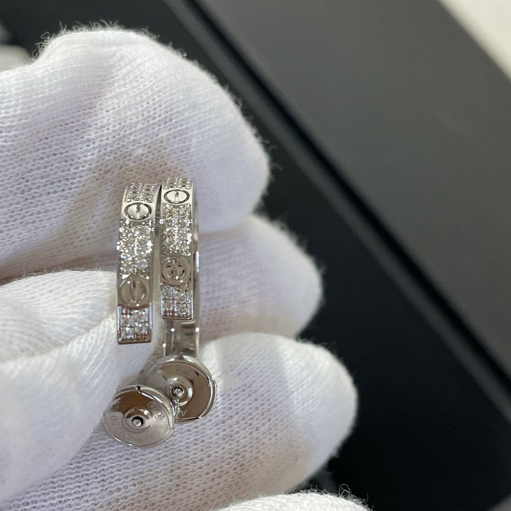 「ドリーム」ラブダイヤモンドシルバーフープピアス