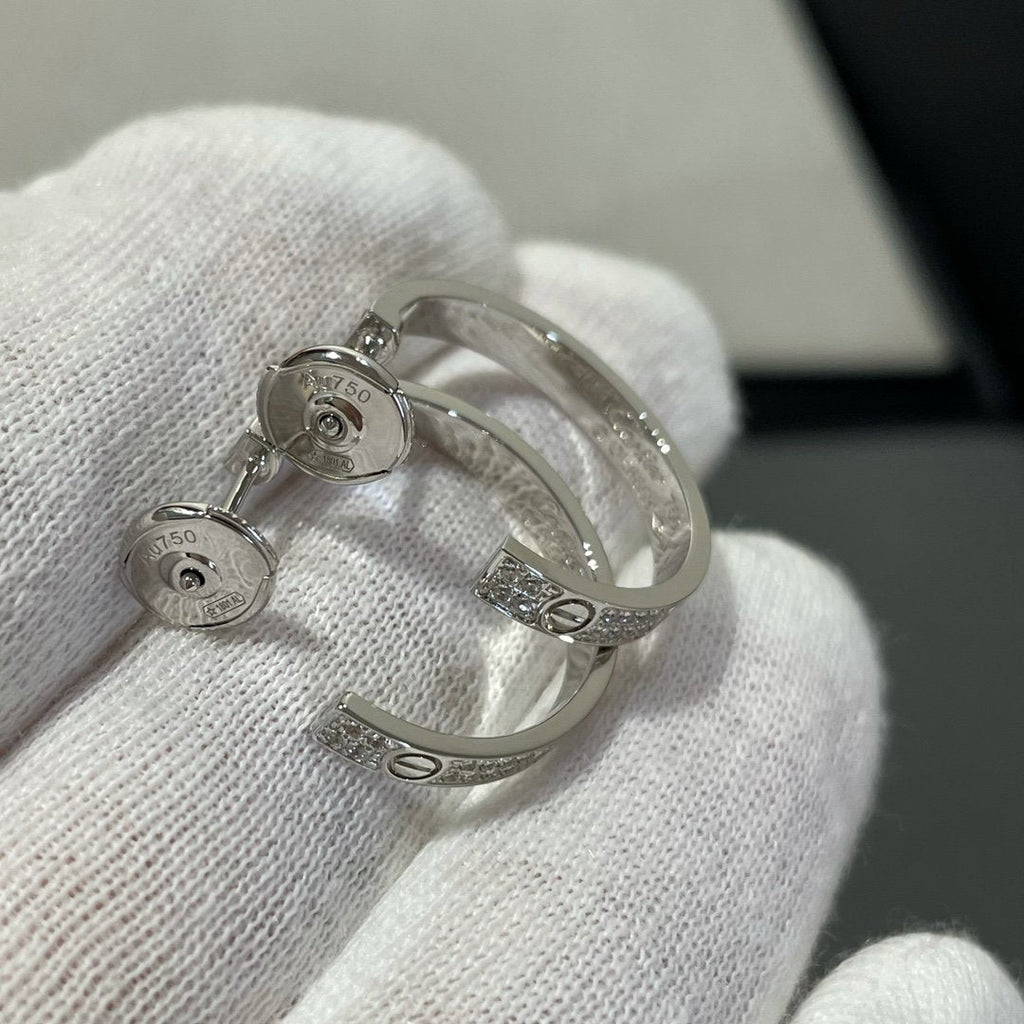 「ドリーム」ラブダイヤモンドシルバーフープピアス