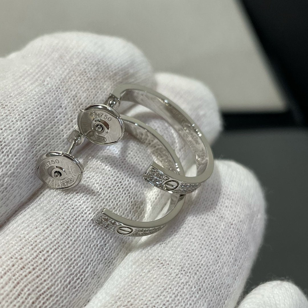 「ドリーム」ラブダイヤモンドシルバーフープピアス
