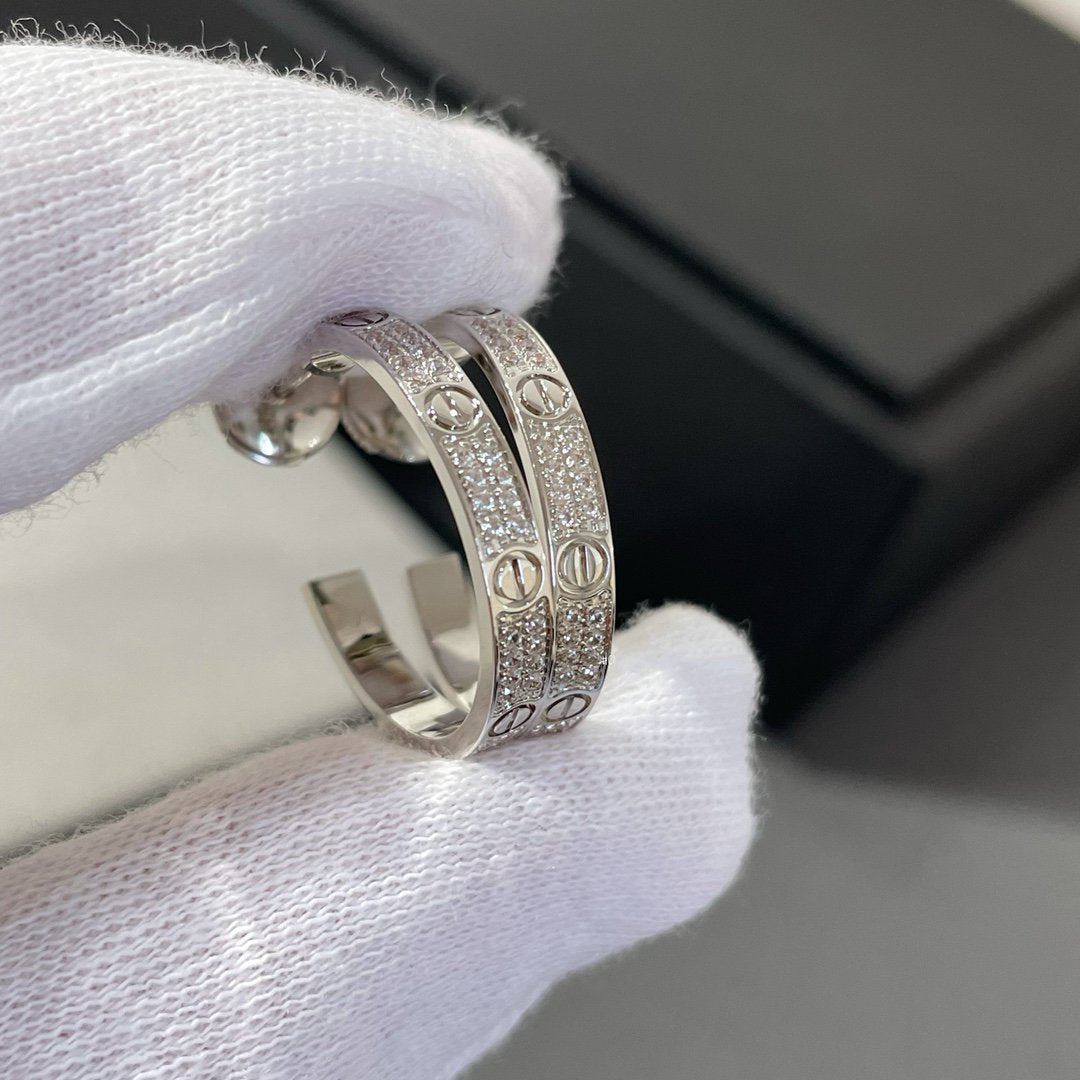 「ドリーム」ラブダイヤモンドシルバーフープピアス