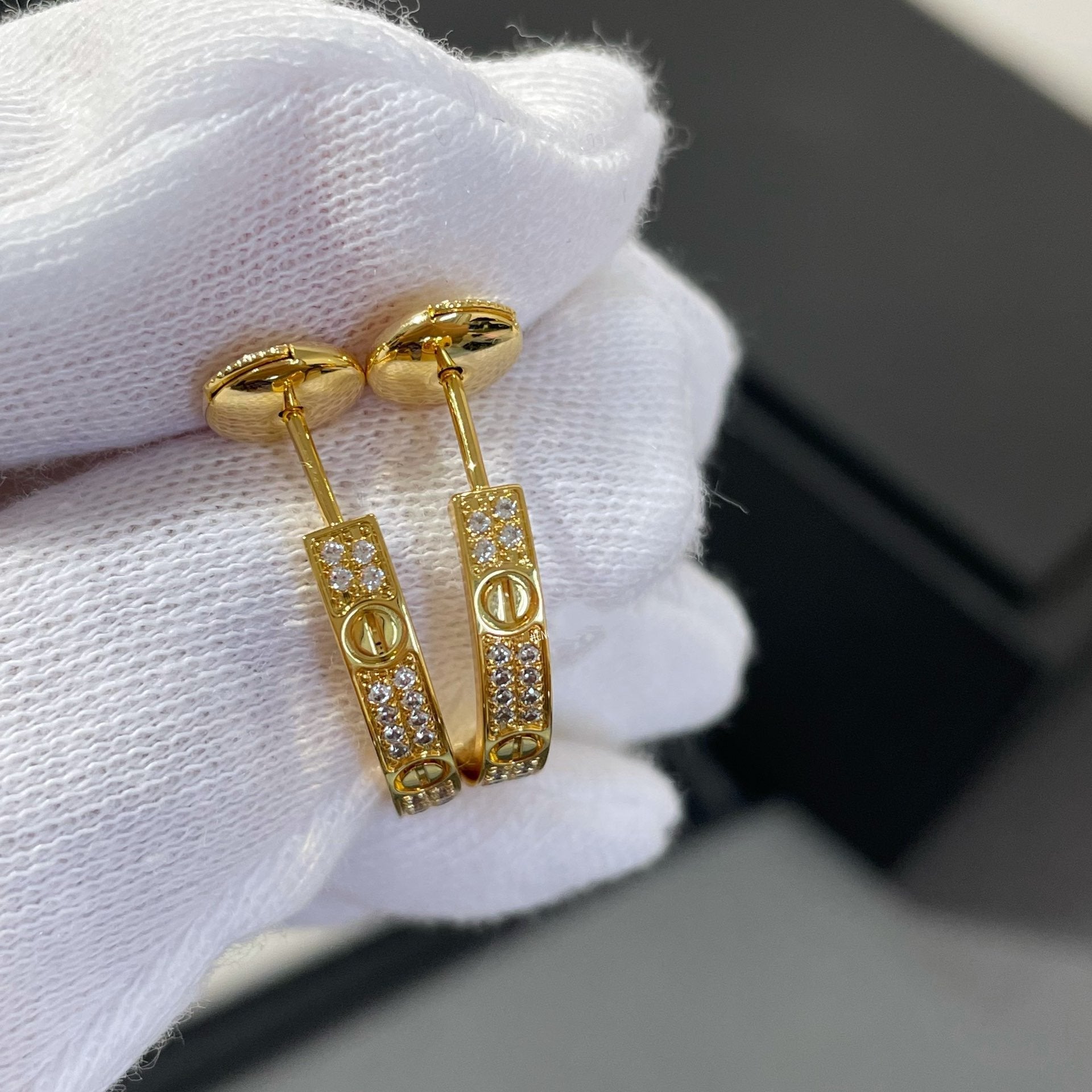 ¡®Dream¡¯LOVE DIAMOND GOLD HOOP EARRINGS