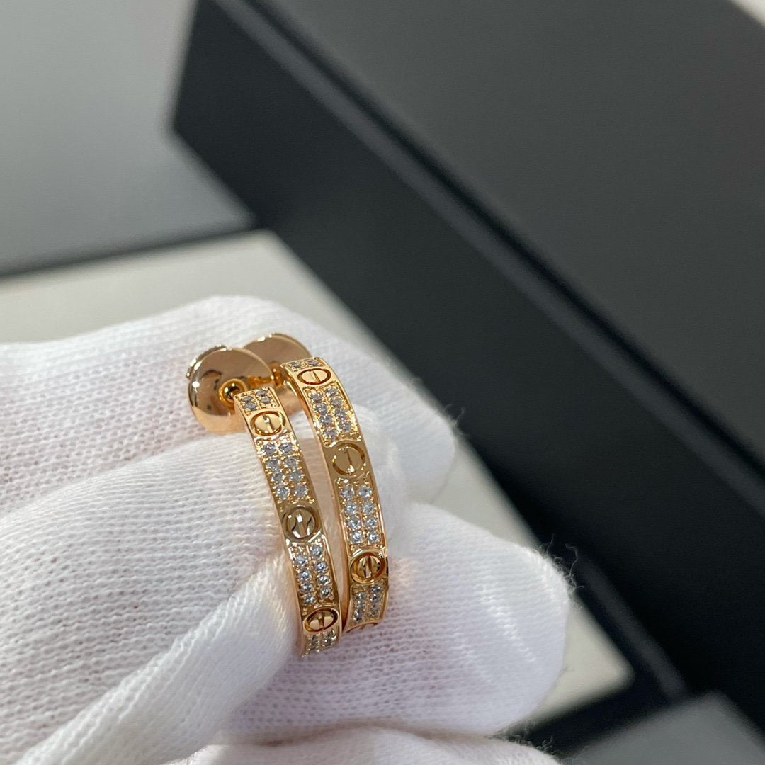 ¡®Dream¡¯LOVE DIAMOND PINK GOLD HOOP EARRINGS