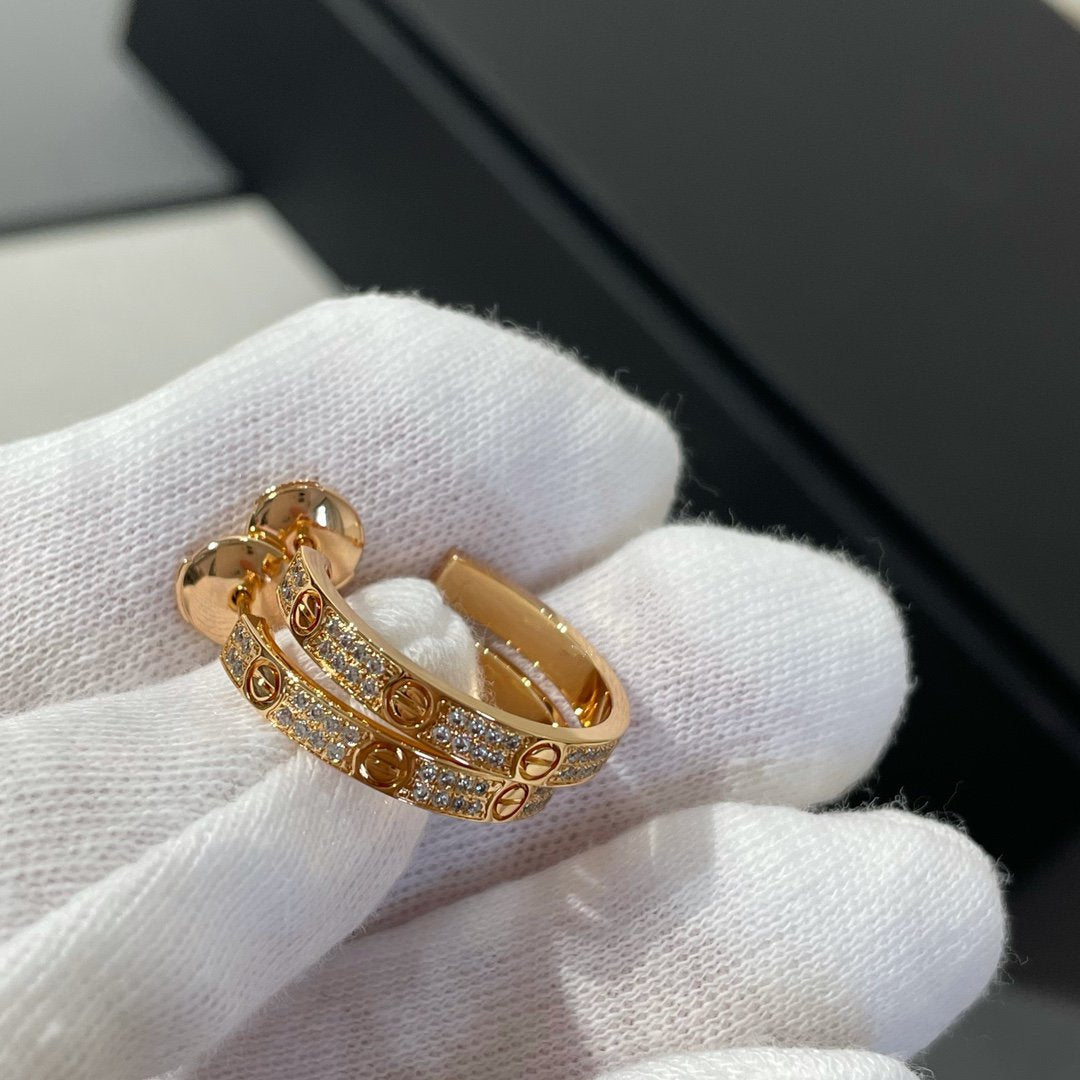 ¡®Dream¡¯LOVE DIAMOND PINK GOLD HOOP EARRINGS