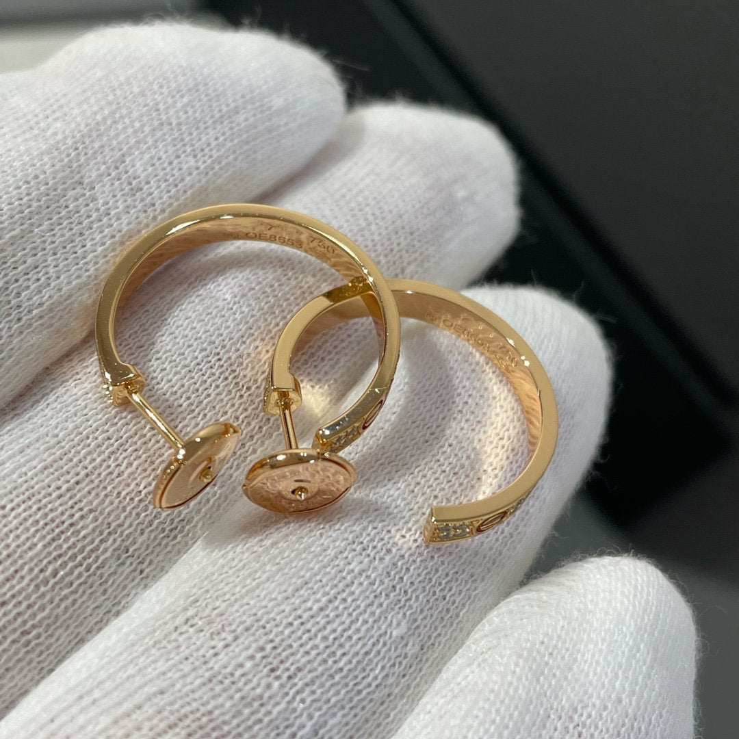 ¡®Dream¡¯LOVE DIAMOND PINK GOLD HOOP EARRINGS
