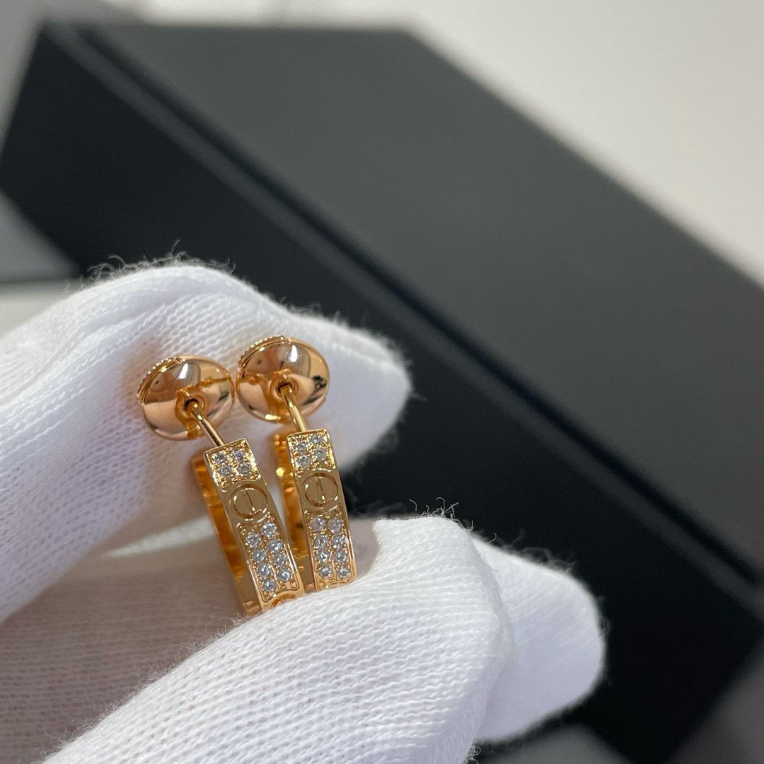 ¡®Dream¡¯LOVE DIAMOND PINK GOLD HOOP EARRINGS