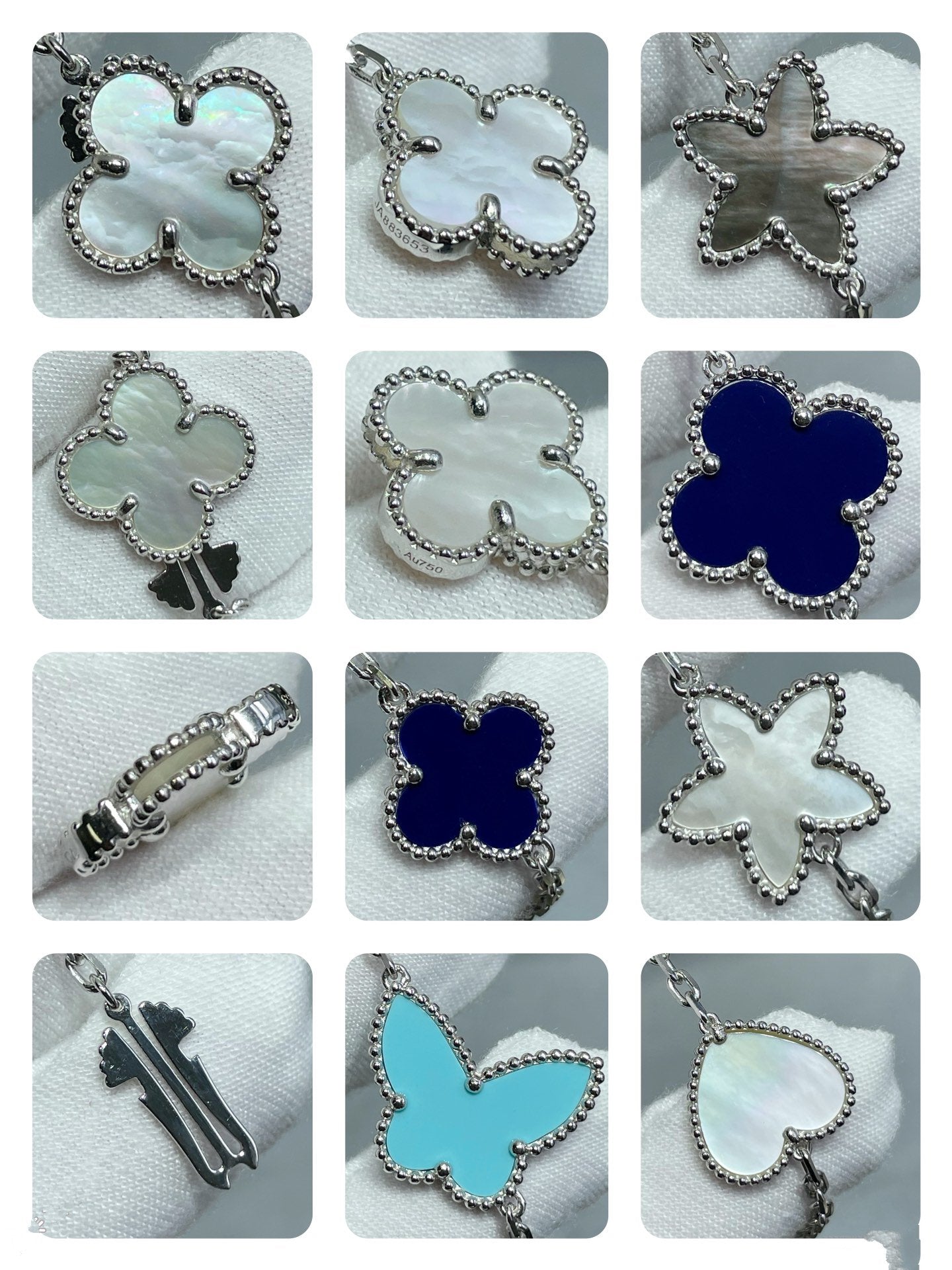 ¡®Dream¡¯LUCKY CLOVER SILVER 11 MOTIF NECKLACE