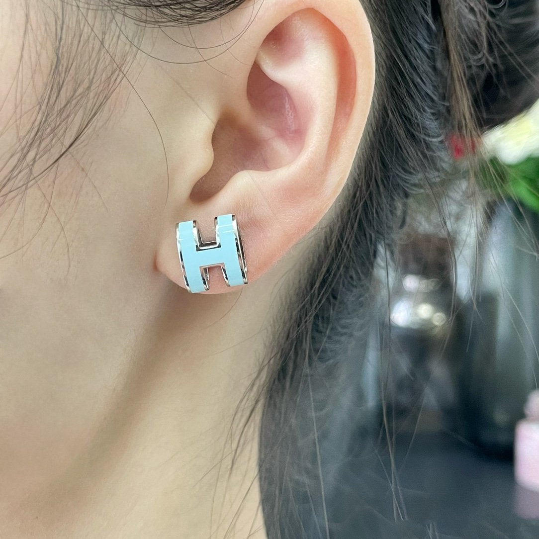¡®Dream¡¯POP H SKY BLUE STUD EARRINGS