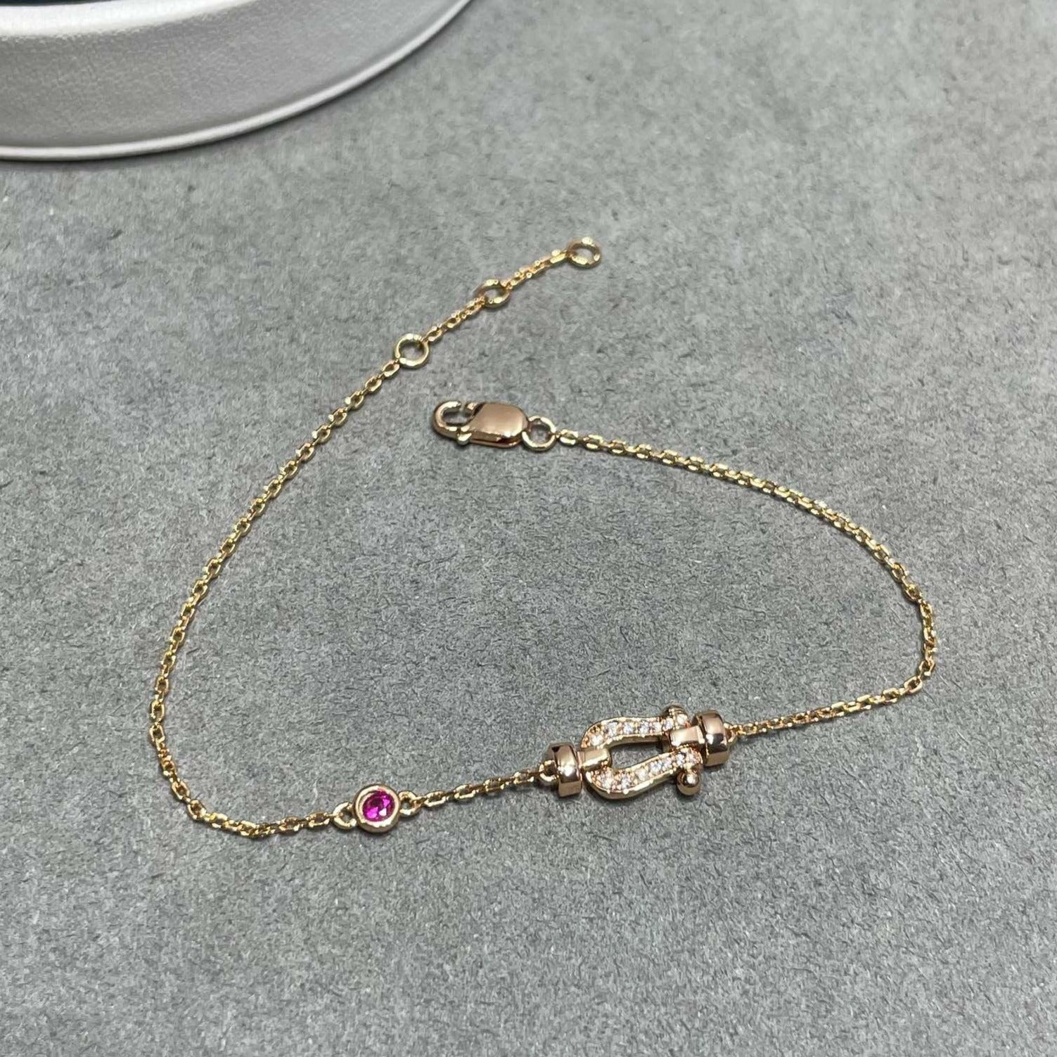 ¡®Dream¡¯FORCE 10 DIAMOND CHAIN LINK PINK GOLD BRACELET