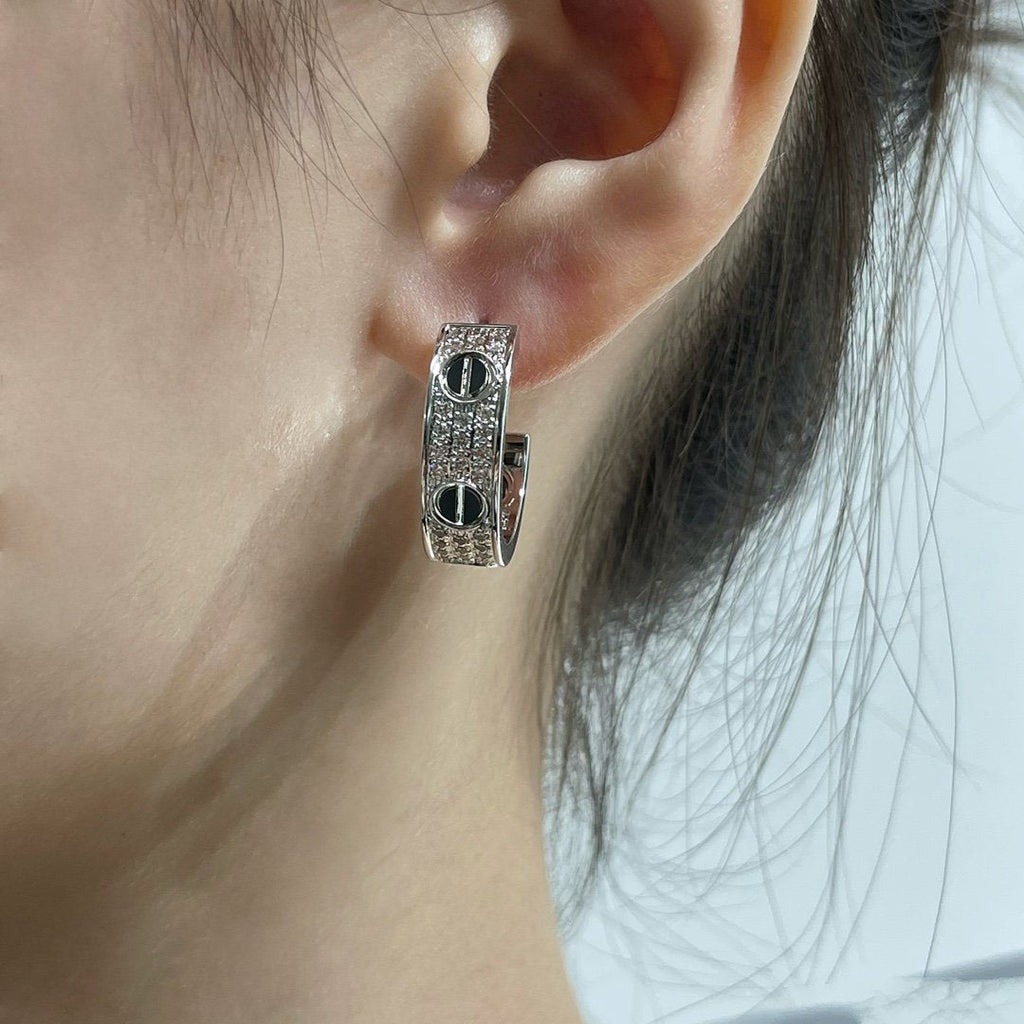 „Dream“ LIEBES-KERAMIK-OHRRINGE MIT DIAMANTENBESATZ AUS SILBER