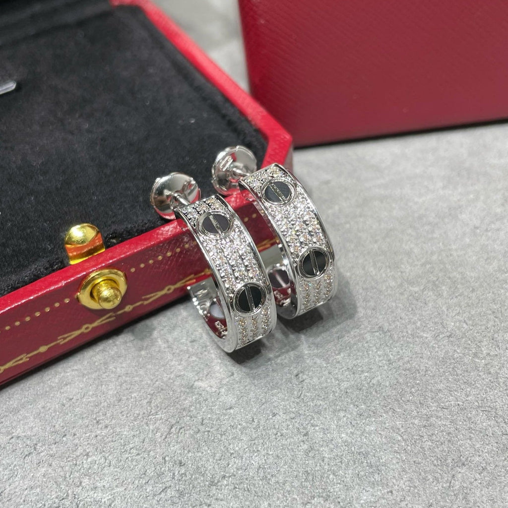 „Dream“ LIEBES-KERAMIK-OHRRINGE MIT DIAMANTENBESATZ AUS SILBER