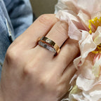 ¡®Dream¡¯LOVE PINK GOLD SILVER DIAMOND DOUBLE RING