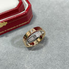 ¡®Dream¡¯LOVE PINK GOLD SILVER DIAMOND DOUBLE RING