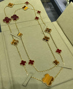 „Dream“ KLEE 16 MOTIVE KARNEOL TIGERAUGE ROSÉGOLD HALSKETTE