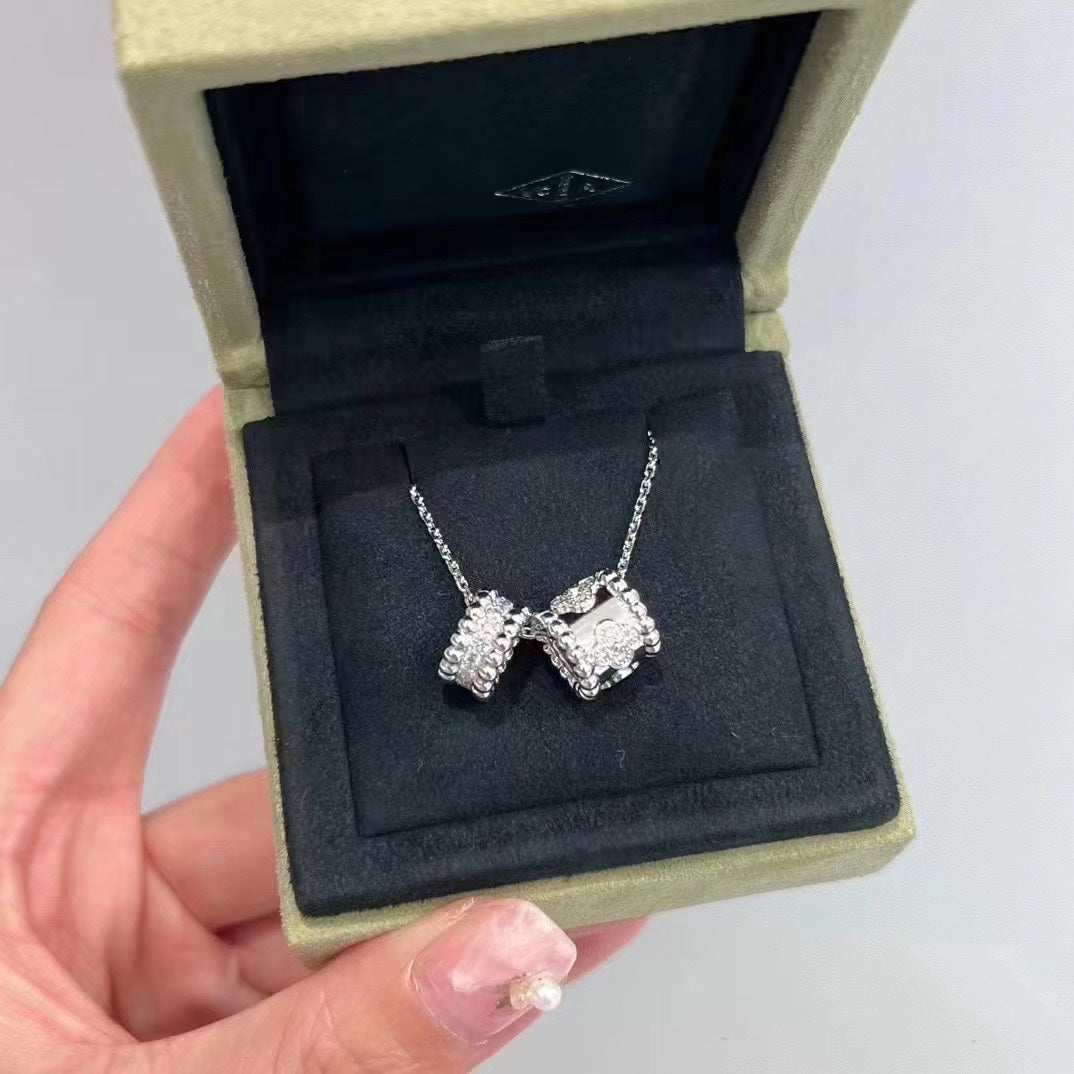 ¡®Dream¡¯PERLEE DOUBLE PENDANT SILVER DIAMOND NECKLACE