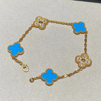 [Dream]New CLOVER 5 MOTIF BLUE AGATE BRACELET COLLECTION