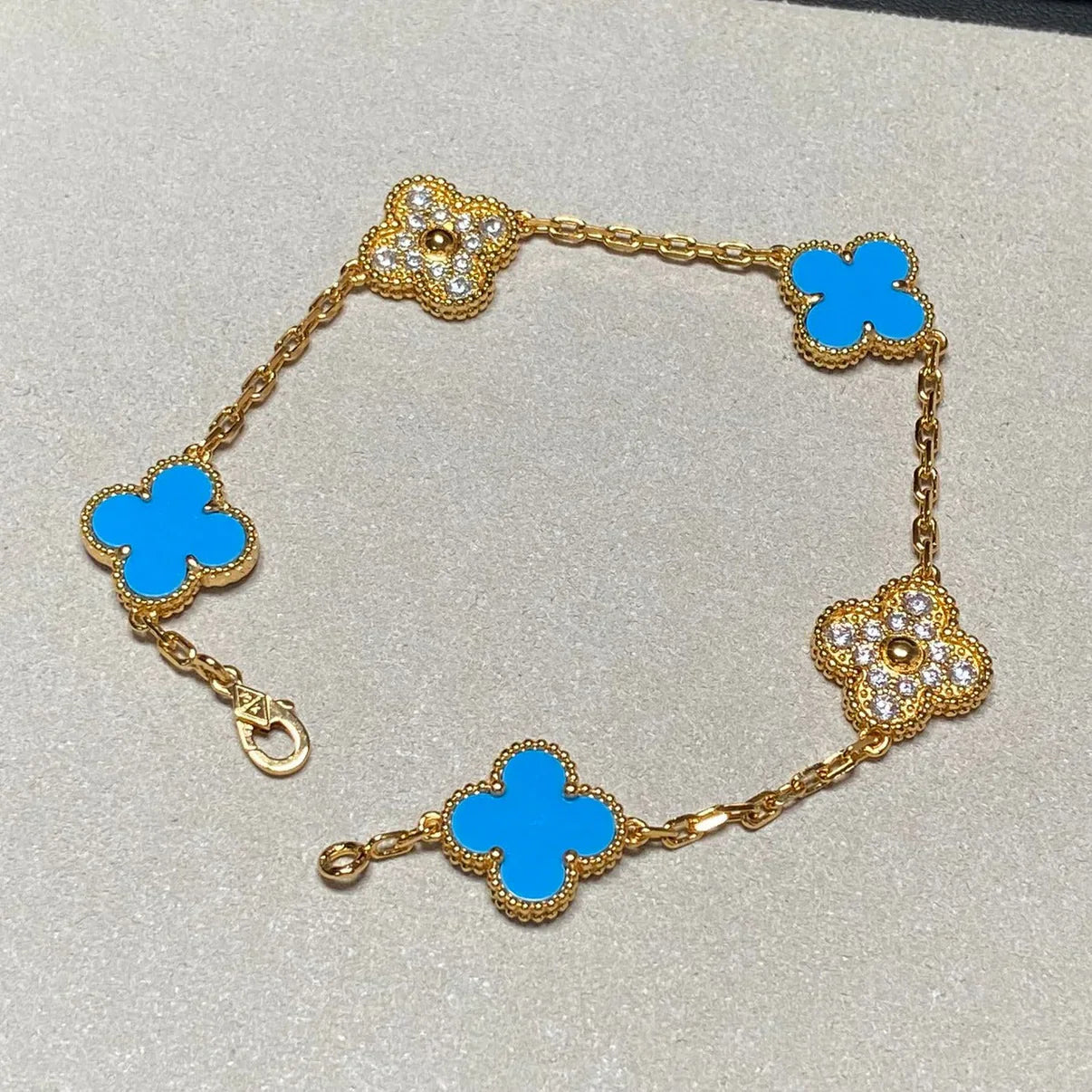 [Dream]New CLOVER 5 MOTIF BLUE AGATE BRACELET COLLECTION