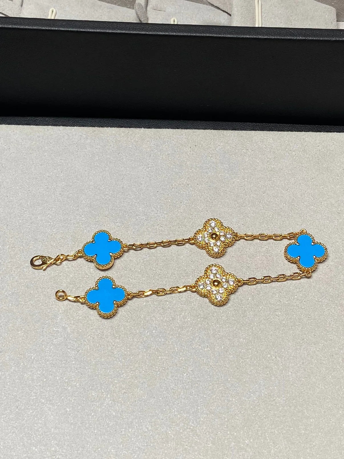 [Dream]New CLOVER 5 MOTIF BLUE AGATE BRACELET COLLECTION