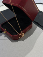 ¡®Dream¡¯LOVE NECKLACE DOUBLE RING PINK GOLD