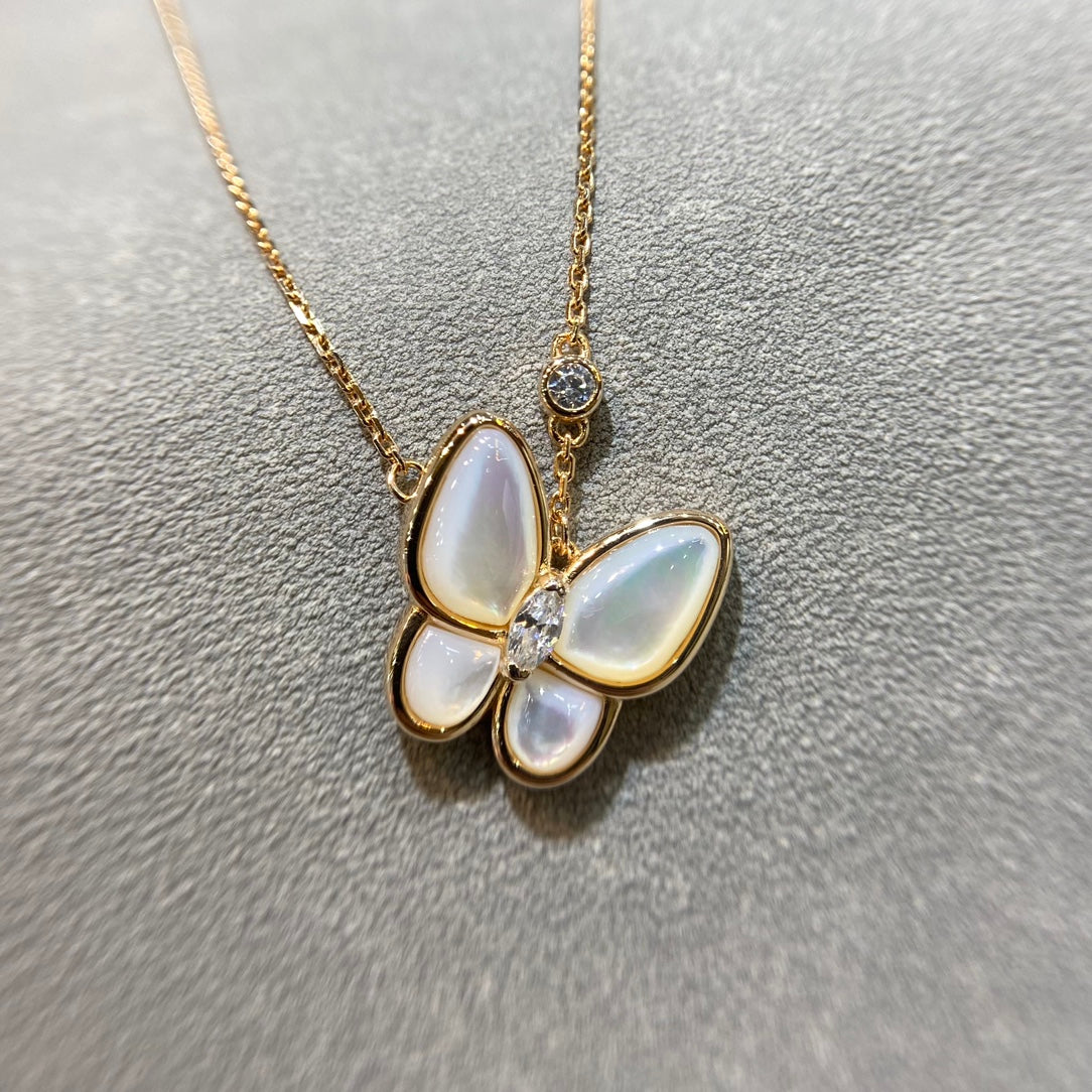 ¡®Dream¡¯BUTTERFLY MOP DIAMOND NECKLACE