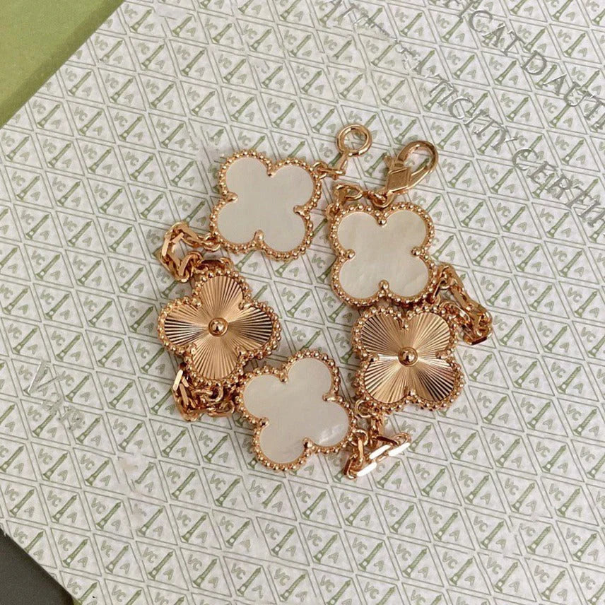 [Dream]New CLOVER WHITE PEARL MOP 5 MOTIF BRACELET COLLECTION
