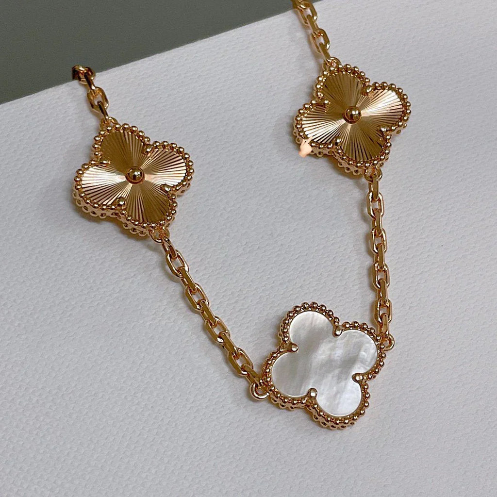 [Dream]New CLOVER WHITE PEARL MOP 5 MOTIF BRACELET COLLECTION