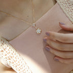 ¡®Dream¡¯STAR AND SUN WHITE MOP 2 MOTIF PINK GOLD NECKLACE