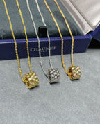"Dream"BEE LOVE DIAMOND PAVED 3 ROW NECKLACE