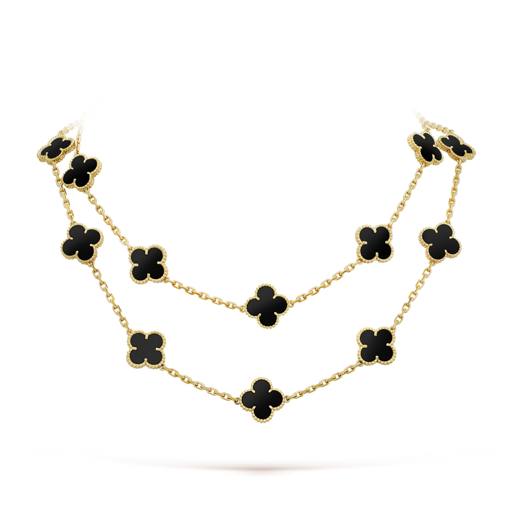 ¡®Dream¡¯CLOVER 20 MOTIFS ONYX NECKLACE