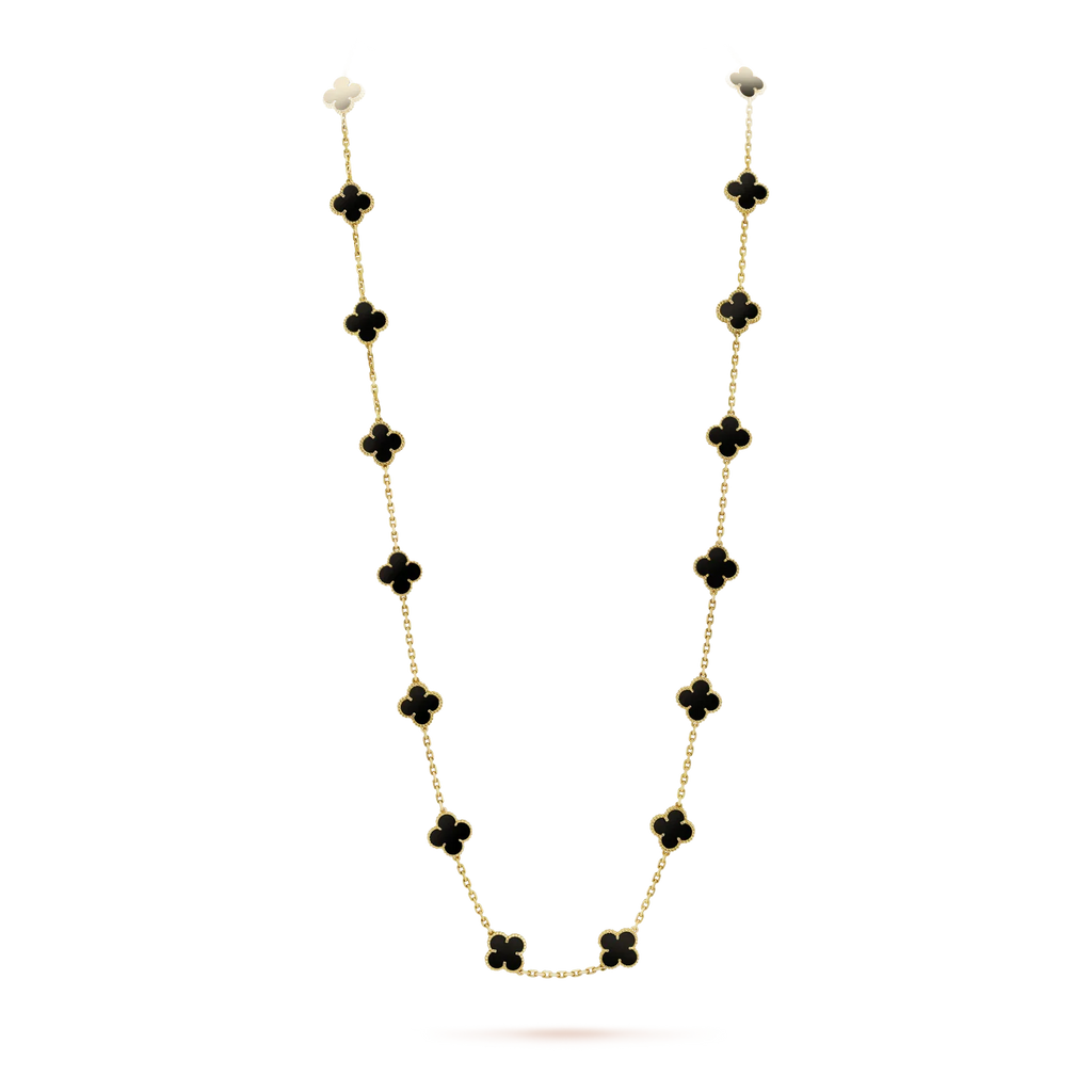 ¡®Dream¡¯CLOVER 20 MOTIFS ONYX NECKLACE