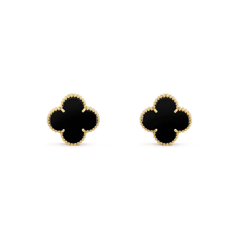 ¡®Dream¡¯CLOVER MEDIUM 1 MOTIFS  ONYX STUD EARRINGS